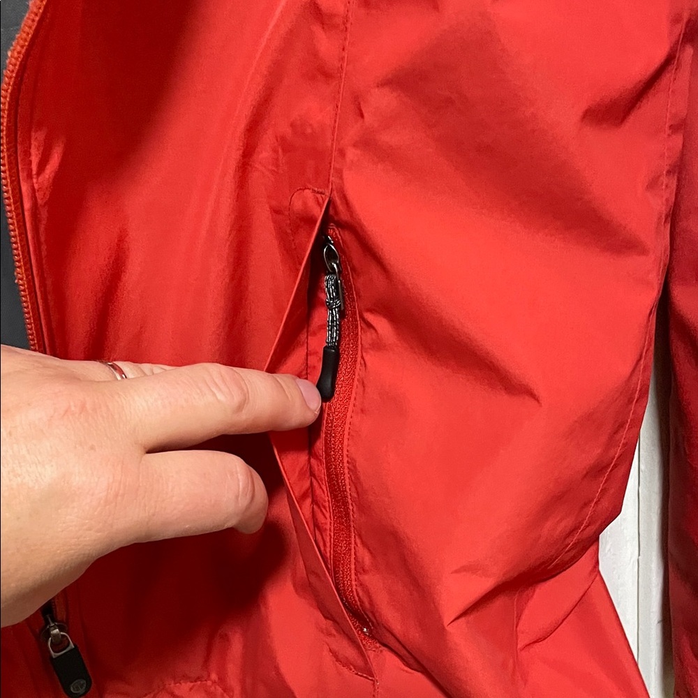 REI Coral Red Women's Rain Jacket - Picture 3 of 8